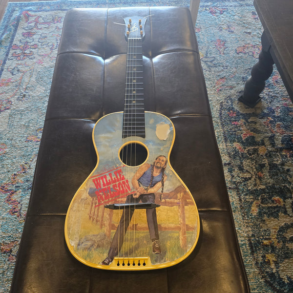 1981 Willie Nelson Graphic Novelty Carnival Toy Guitar