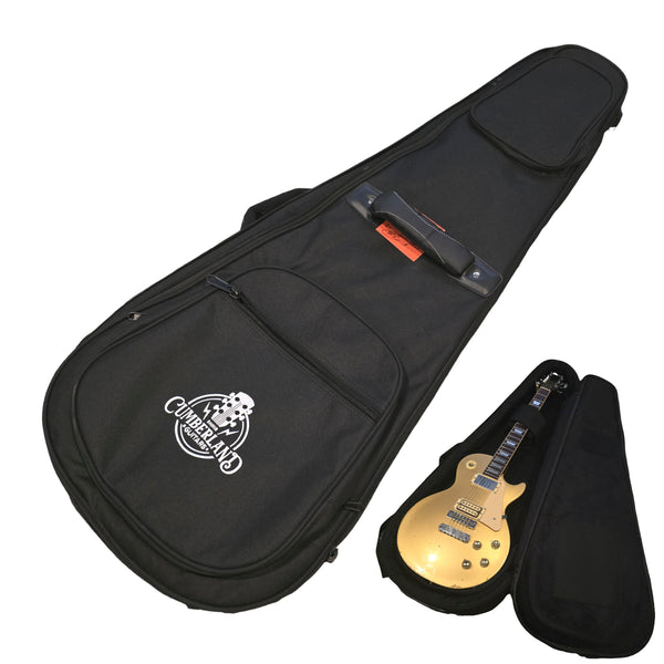 Cumberland Guitars - Embroidered Deluxe Teardrop Electric Guitar Case - Black / Black