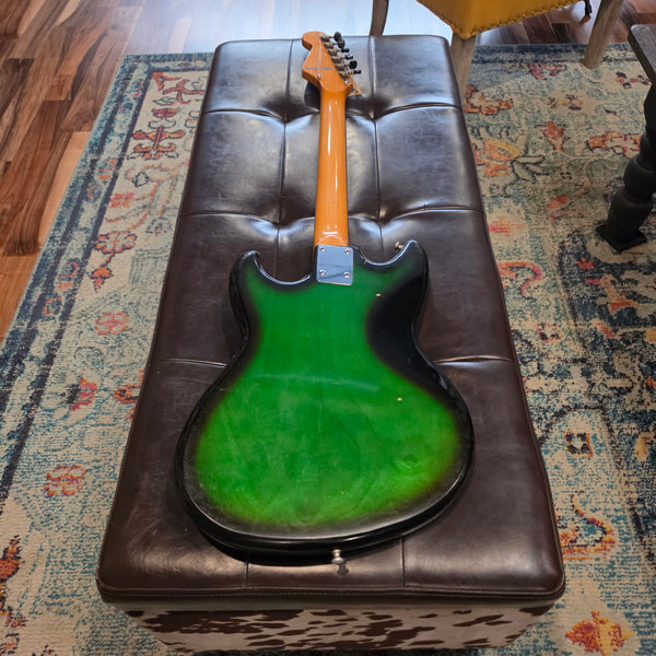 1970 Teisco Del Ray ET-310N - Japan - Spectrum 3-Pickup - Floral Guard - Green Burst - Tremolo