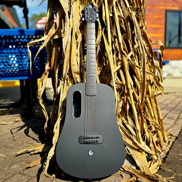 Blue Lava - 36" Touch -Smart Guitar w/ Touchscreen - w/ Airflow Case - Midnight Black