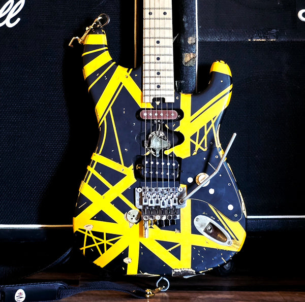 Used Judah Guitars - EVH Stripe Series Relic - Yellow/Black - Frankenstein Bumblebee - w/Hardshell Case