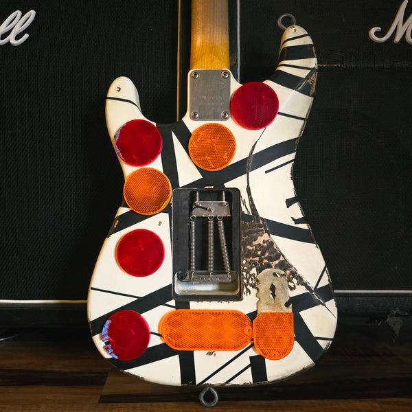 Judah Guitars EVH Frankie Stripes Relic - White / Black - w/HSC