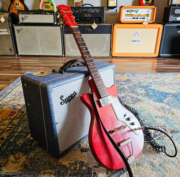 1964 Tosca Thunderstick - Valco Supro - Short-Scale - Red - w/ Original Case