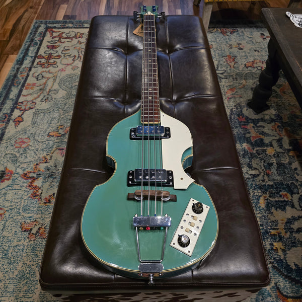 1960s Matsumoku Violin Bass MIJ Japan - Blue - w/ Case