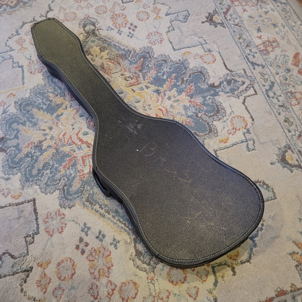 Vintage Black Chipboard Offset Electric Bass Guitar Case - 1960s? 1970s? Fits Fender and Ric