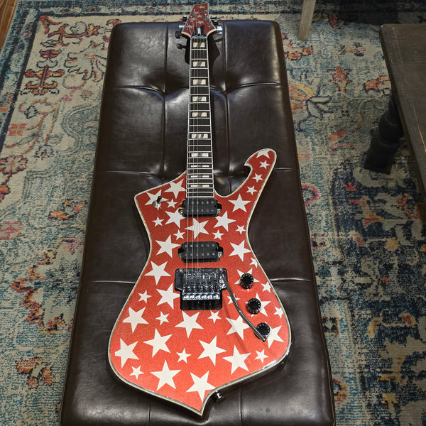 Faux Ibanez Iceman - Red Yuenger Stars - Locking Tremolo - Chibanez