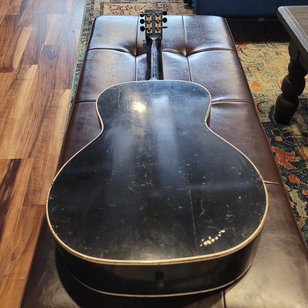 1930s Del Oro - Stenciled Parlor Guitar - Floral - w/ Case