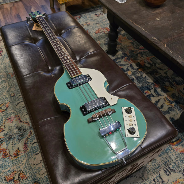 1960s Matsumoku Violin Bass MIJ Japan - Blue - w/ Case