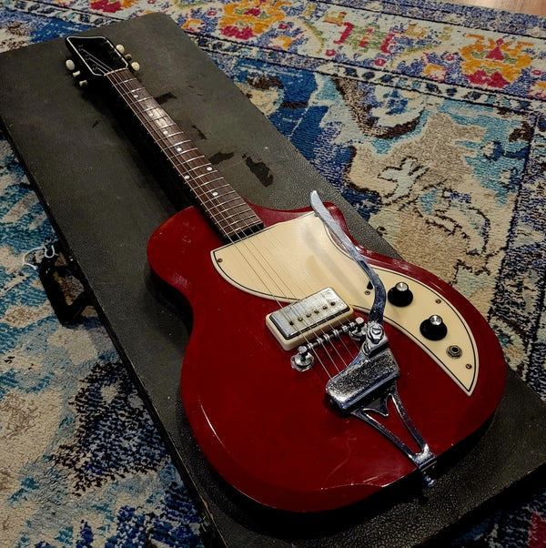 1960 Supro Belmont Poppy Red w/ Case