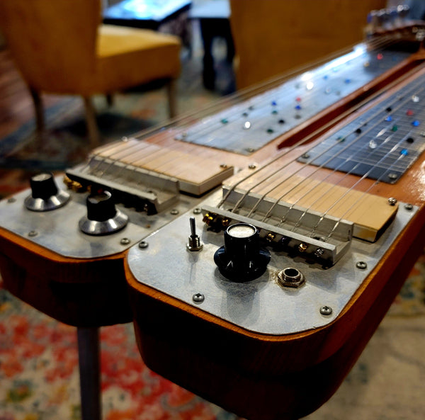 Homemade Custom Double-neck Lap Steel Guitar with Legs - No Pedal 8-String Necks