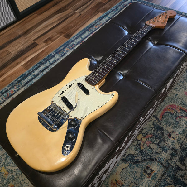 1965 Fender Mustang - Factory Refin White - Slab Board w/ Case