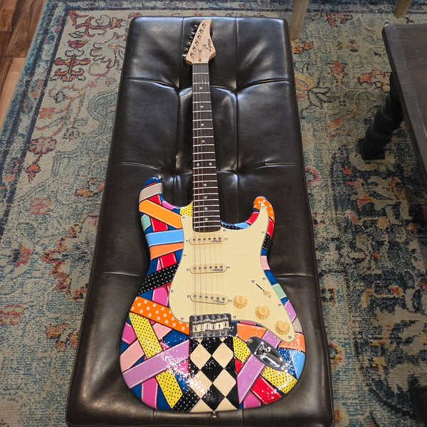 Lyman Artist Texture Series - Hand Painted - One-of-a-Kind Guitar - Multi-color - w/Gig Bag