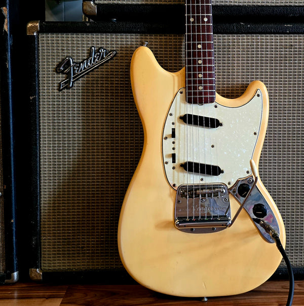 1965 Fender Mustang - Factory Refin White - Slab Board w/ Case