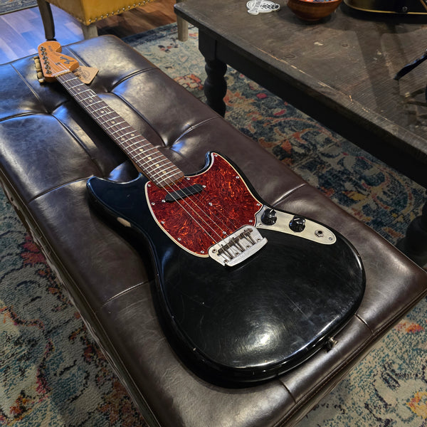 1966 Fender Musicmaster - Offset Body 24" Scale - Refin Black - w/OHSC