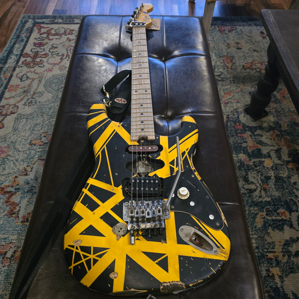Used Judah Guitars - EVH Stripe Series Relic - Yellow/Black - Frankenstein Bumblebee - w/Hardshell Case
