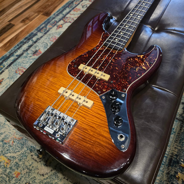 Used Warmoth Fender Jazz Parts Bass - Sunburst