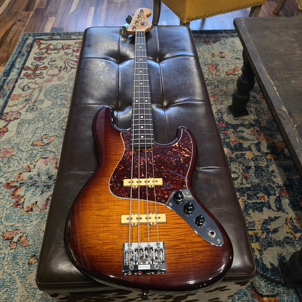 Used Warmoth Fender Jazz Parts Bass - Sunburst