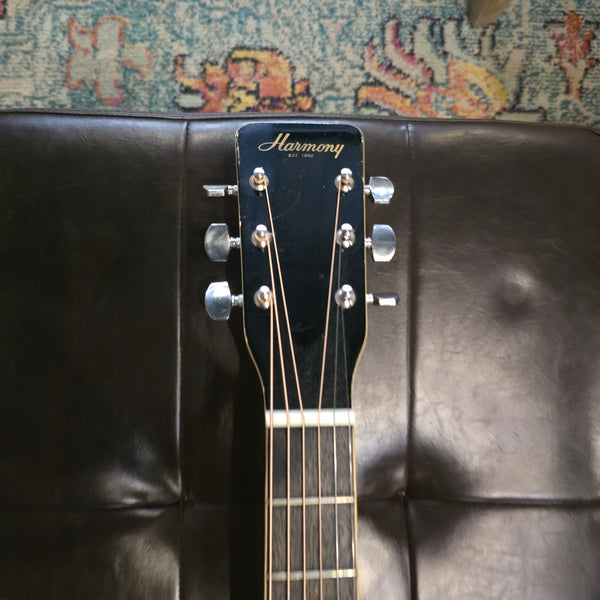 1971 Harmony H166 Dreadnaught Acoustic Guitar - Natural