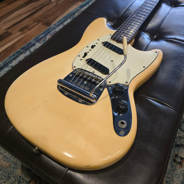 1965 Fender Mustang - Factory Refin White - Slab Board w/ Case