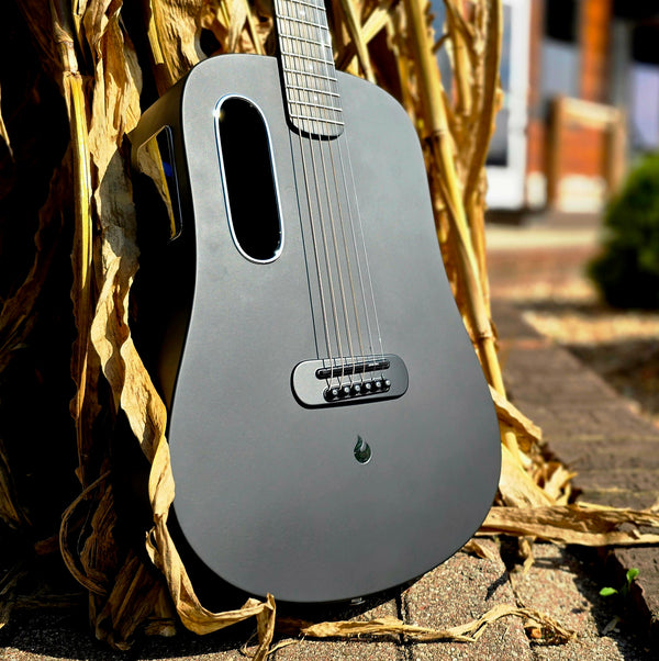 Blue Lava - 36" Touch -Smart Guitar w/ Touchscreen - w/ Airflow Case - Midnight Black