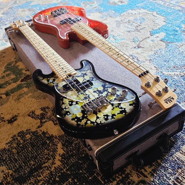 Kala Solidbody U-Bass - Compact Electric Bass - Orange Paisley - w/Gig Bag