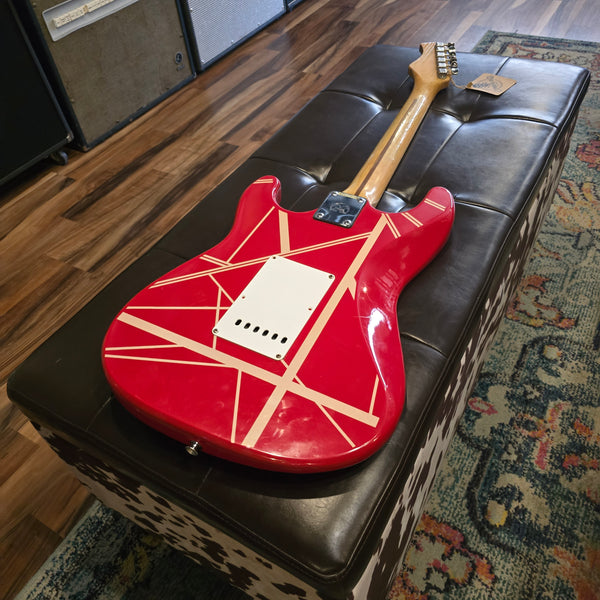 1985 Hondo H-7600 VHT - Van Halen Stripe - Red