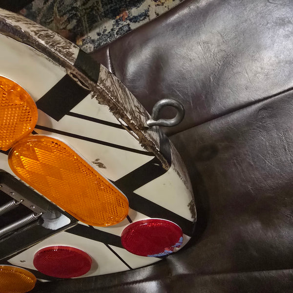 Judah Guitars EVH Frankie Stripes Relic - White / Black - w/HSC