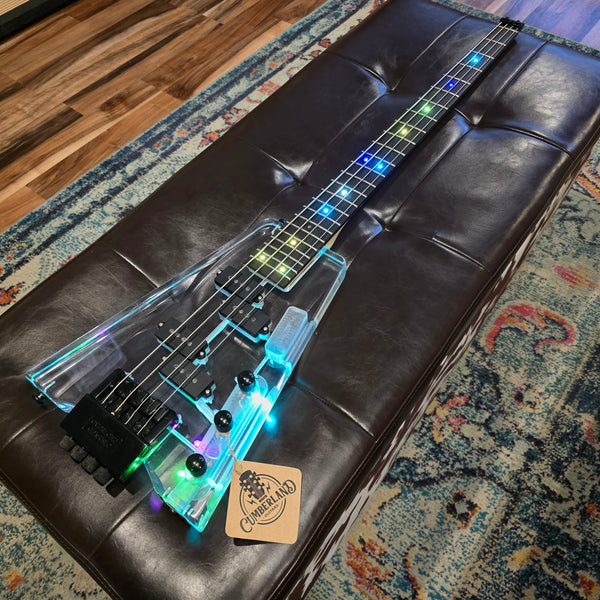 Headless Transparent Lucite LED Light Show Wedge Bass