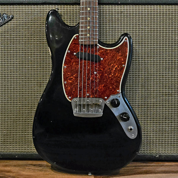 1966 Fender Musicmaster - Offset Body 24" Scale - Refin Black - w/OHSC