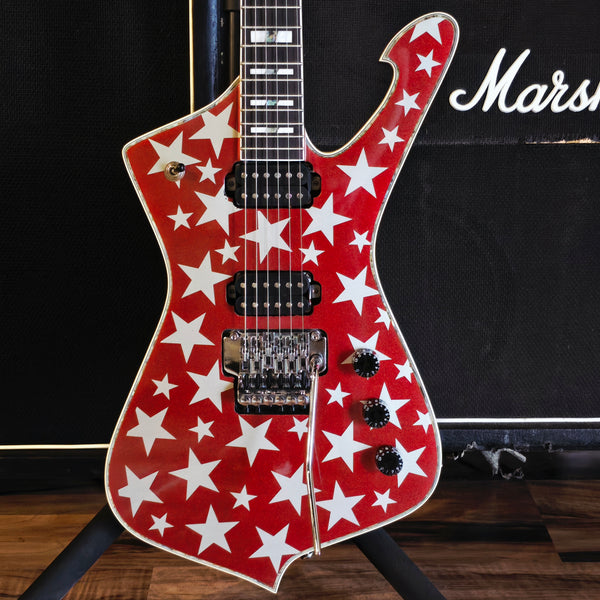 Faux Ibanez Iceman - Red Yuenger Stars - Locking Tremolo - Chibanez