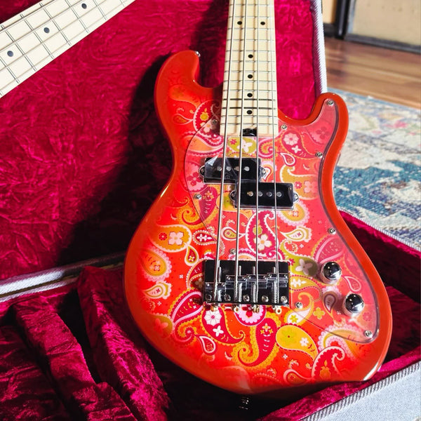 Kala Solidbody U-Bass - Compact Electric Bass - Orange Paisley - w/Gig Bag