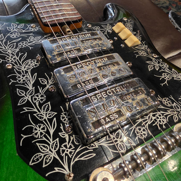 1970 Teisco Del Ray ET-310N - Japan - Spectrum 3-Pickup - Floral Guard - Green Burst - Tremolo