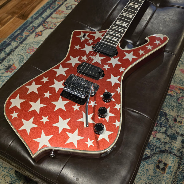 Faux Ibanez Iceman - Red Yuenger Stars - Locking Tremolo - Chibanez