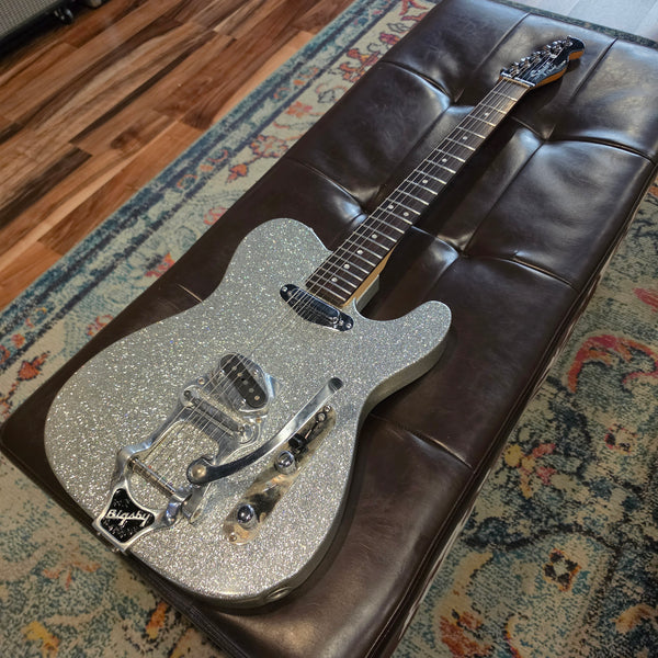 Custom Partscaster Telecaster - Silver Sparkle - Bigsby - w/Hardshell Case