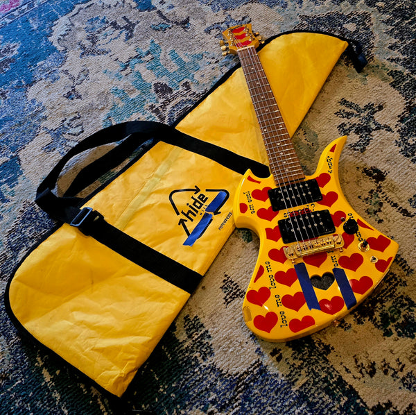 2006 Fernandes Burny YH-JR - Hide Signature Model - Yellow Heart Junior - Built-in-Amp - w/ Gig Bag