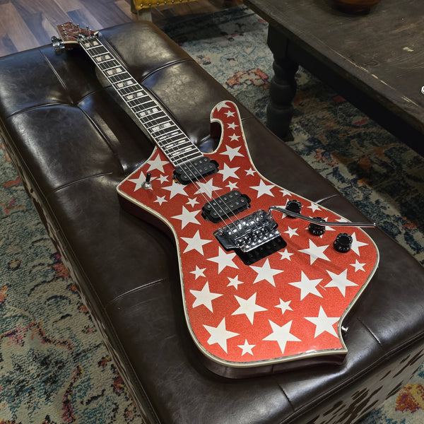 Faux Ibanez Iceman - Red Yuenger Stars - Locking Tremolo - Chibanez