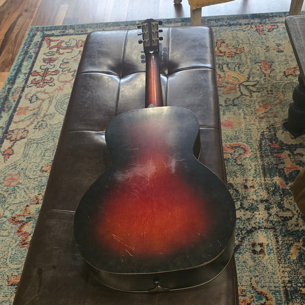1930s Spiegel Vaquero - Amateur Hour 2 - Stencil Graphic Cowboy Musician Parlour Acoustic Guitar - w/ Bag