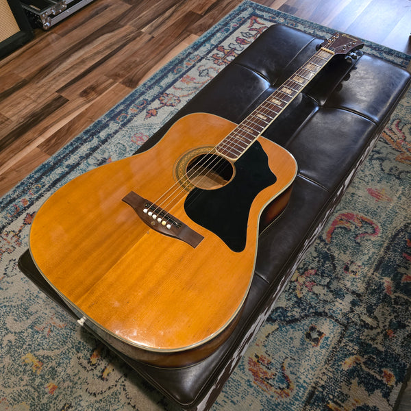 Early 1970's Univox MIJ Dreadnaught - Flame Maple Sunburst - Sold Woods - w/OHSC