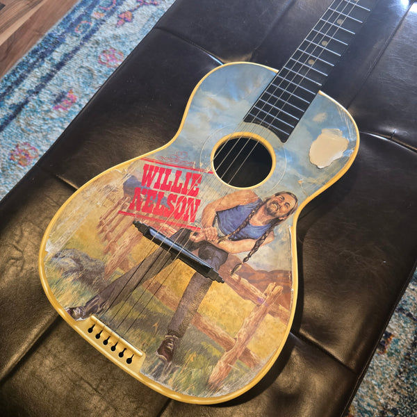 1981 Willie Nelson Graphic Novelty Carnival Toy Guitar