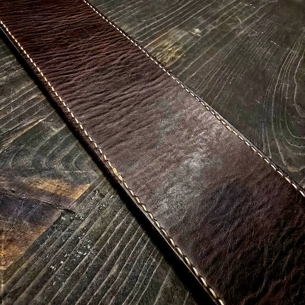 Wolf Briar Leather Company - Hand-Tooled Custom Handmade Guitar Strap - Western Paisley Motif