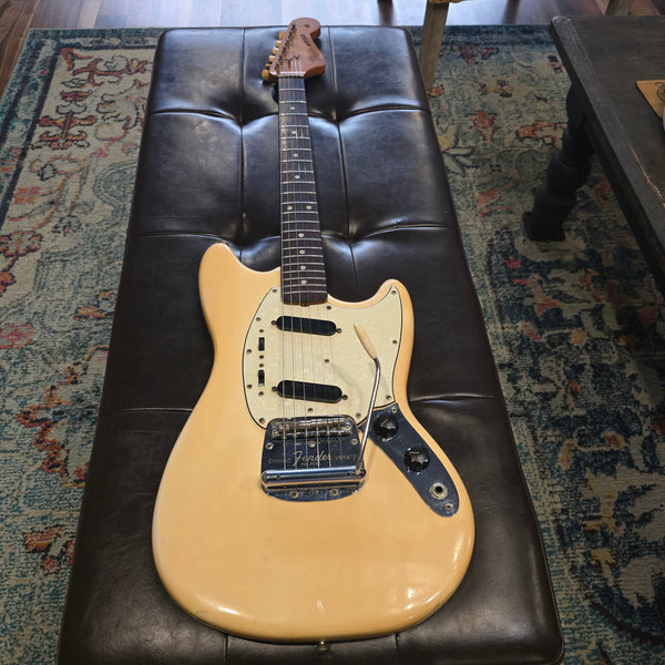 1965 Fender Mustang - Factory Refin White - Slab Board w/ Case