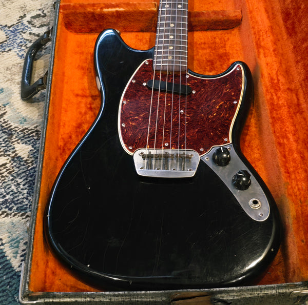 1966 Fender Musicmaster - Offset Body 24" Scale - Refin Black - w/OHSC