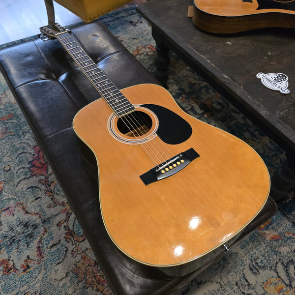 1971 Harmony H166 Dreadnaught Acoustic Guitar - Natural