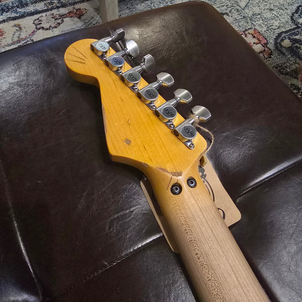 Judah Guitars EVH Frankie Stripes Relic - White / Black - w/HSC