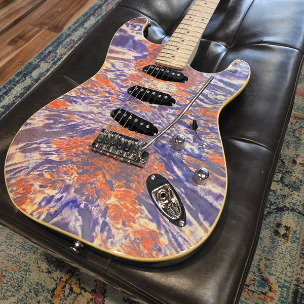 Lyman LS-400 Prototype - S-Style Electric Guitar - One-of-a-Kind Psychedelic Graphics
