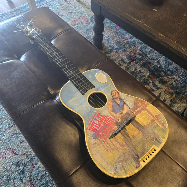 1981 Willie Nelson Graphic Novelty Carnival Toy Guitar