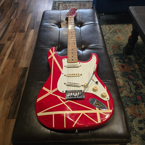 1985 Hondo H-7600 VHT - Van Halen Stripe - Red