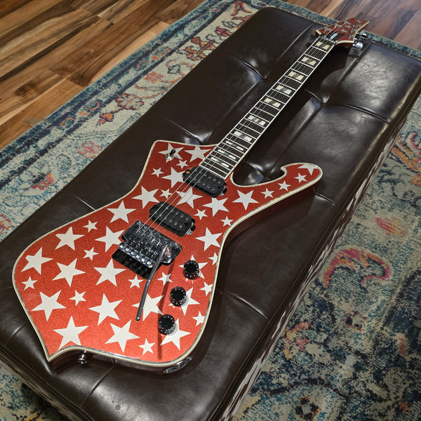 Faux Ibanez Iceman - Red Yuenger Stars - Locking Tremolo - Chibanez