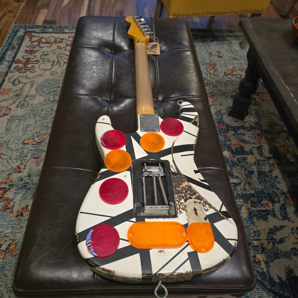 Judah Guitars EVH Frankie Stripes Relic - White / Black - w/HSC