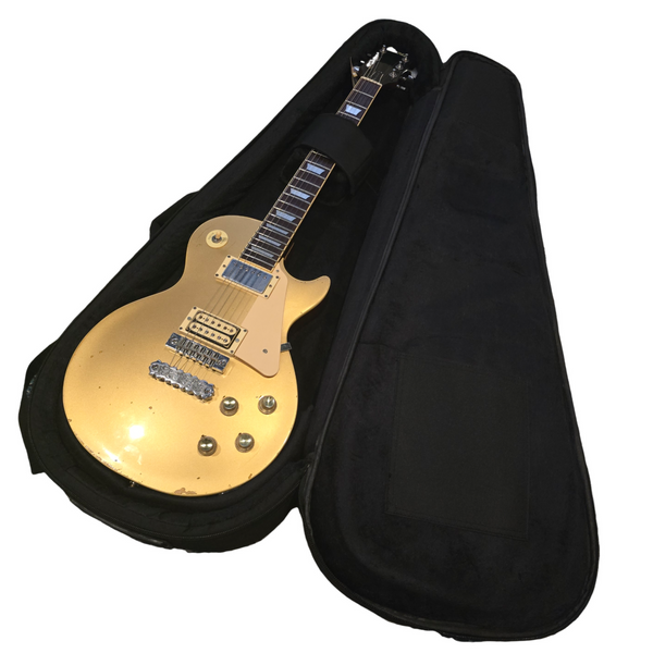 Cumberland Guitars - Embroidered Deluxe Teardrop Electric Guitar Case - Black / Black